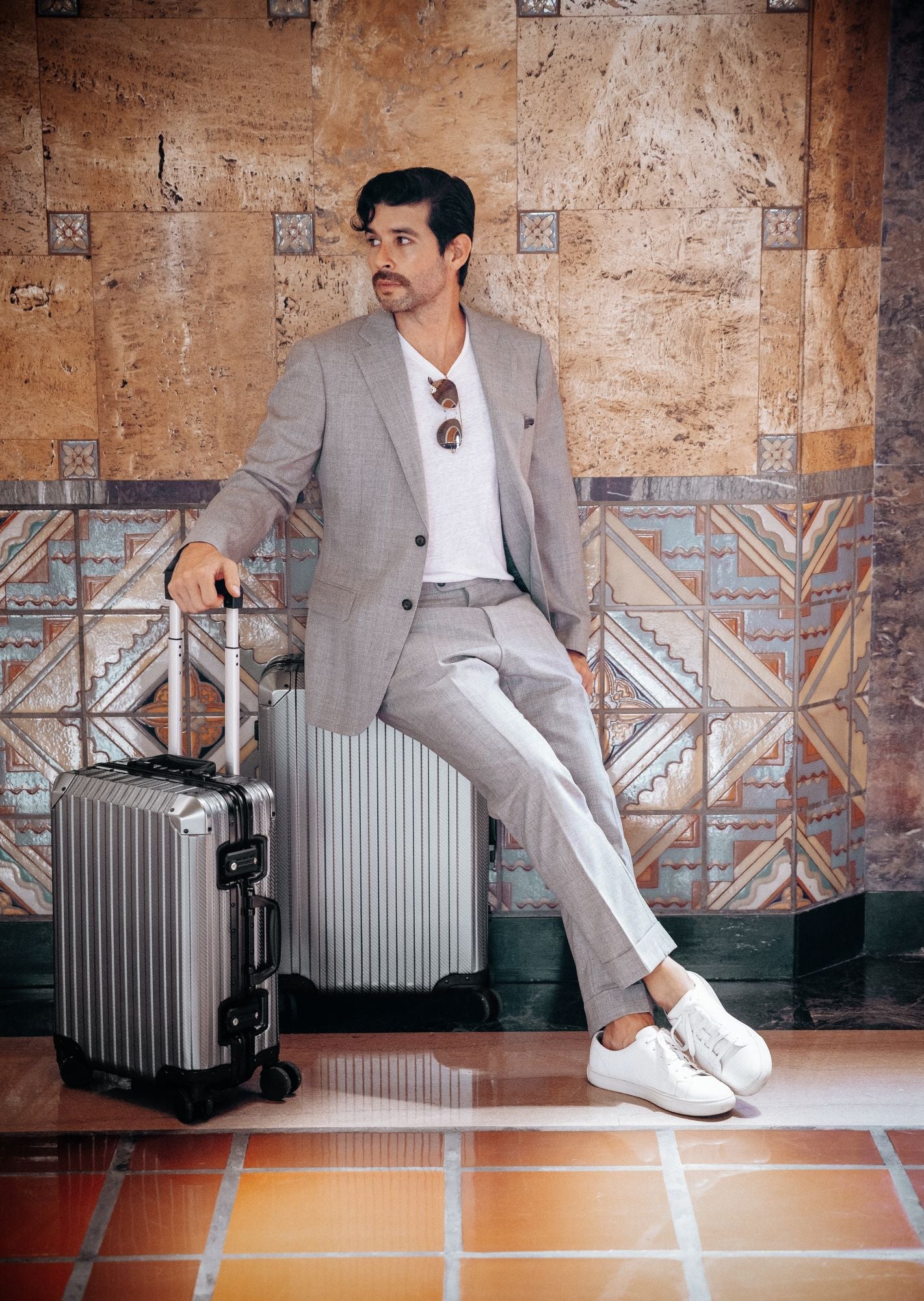 MALLETIER ALUMINUM SUITCASE - GUNMETAL